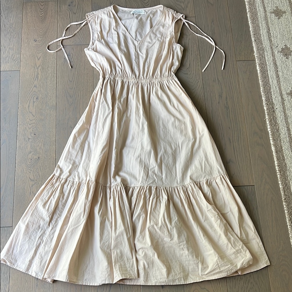 Cream Sleeveless Midi Dress